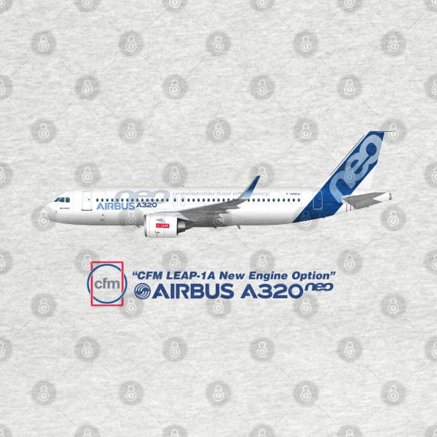 Illustration of Airbus A320 NEO F-WNEW by SteveHClark